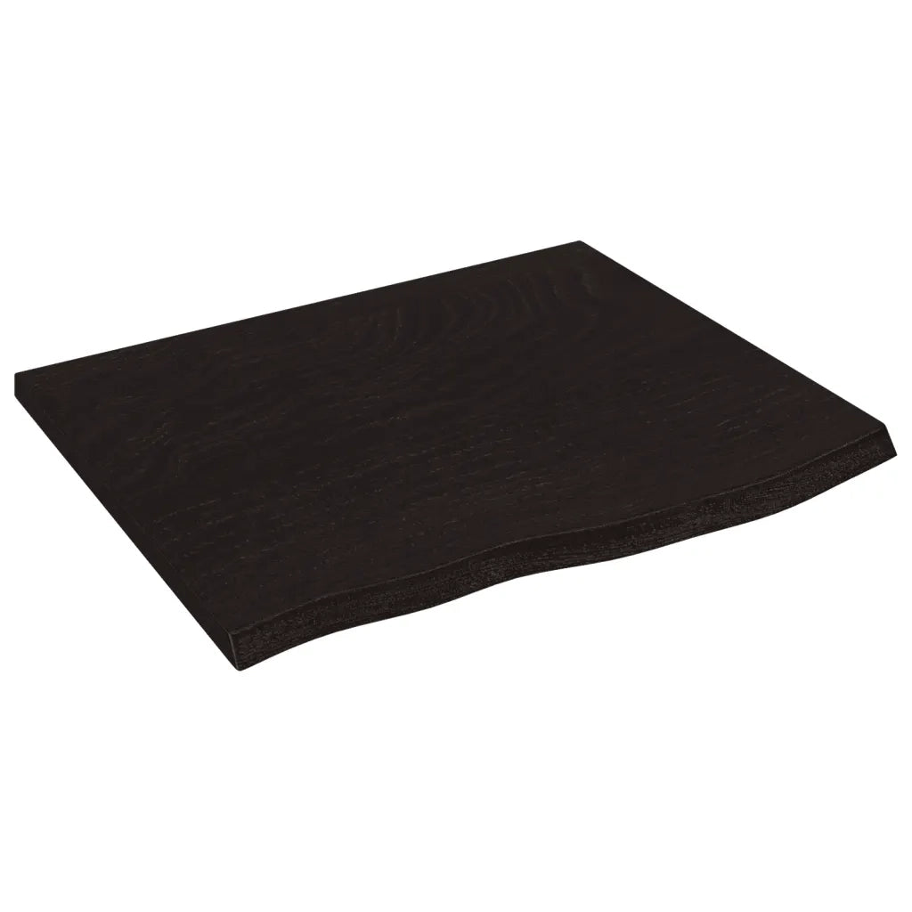 Ripiano Muro Marrone Scuro 60x50x2 cm Massello Rovere Trattato 363770