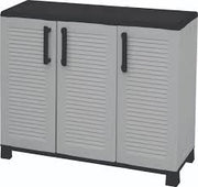 ARMADIO BASSO IN POLIPROPILENE 3 ANTE E RIPIANO 102 X 37 X H90 CM