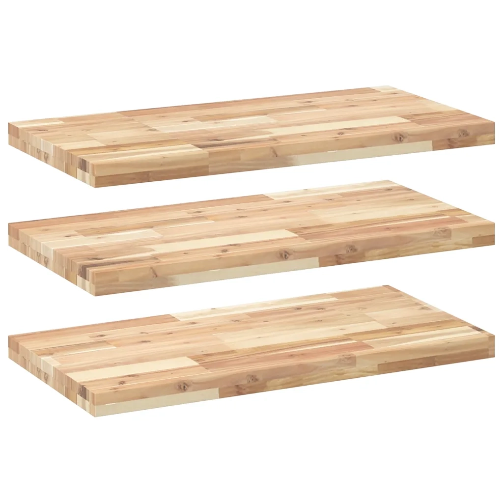 Mensole da Parete 3 pz 80x40x4 cm Legno Acacia Non Trattato