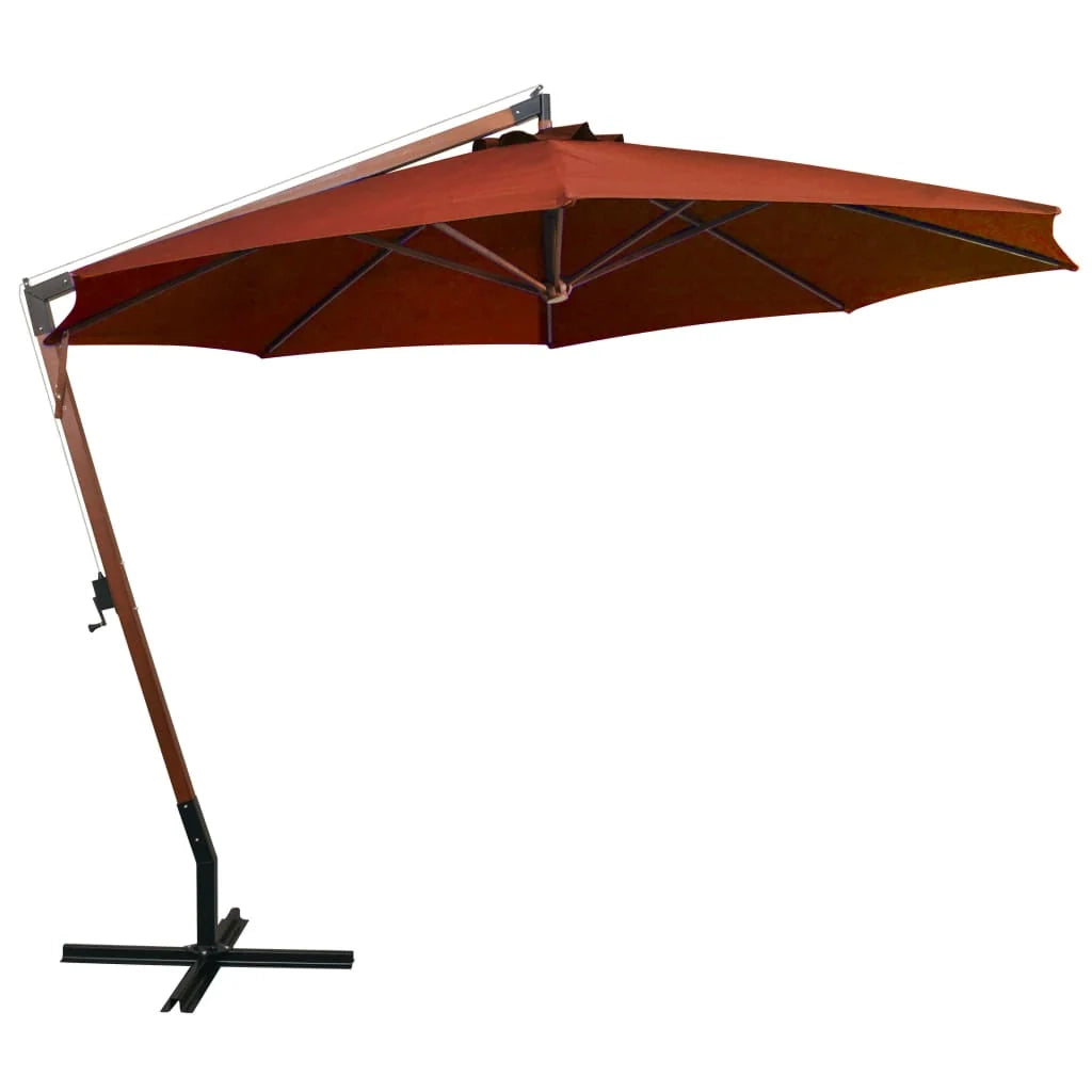 Ombrellone a sospensione con palo 3,5 x 2,9 m legno di abete arancione 02_0008721