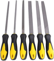 Set di File a Tavola 6 pezzi 20 cm - Set di Raspanti in Acciaio Inox per Materiali Metallici e Legno - Maniglia con Gomma Antiscivolo - per Smerigliare e Lavorare il Legno e i Materiali Metallici con Diamanti.