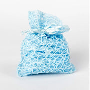 Trade Shop - 24 Pz. Sacchetti Rete Organza Porta Confetti Matrimonio Battesimo Bomboniera - Celeste