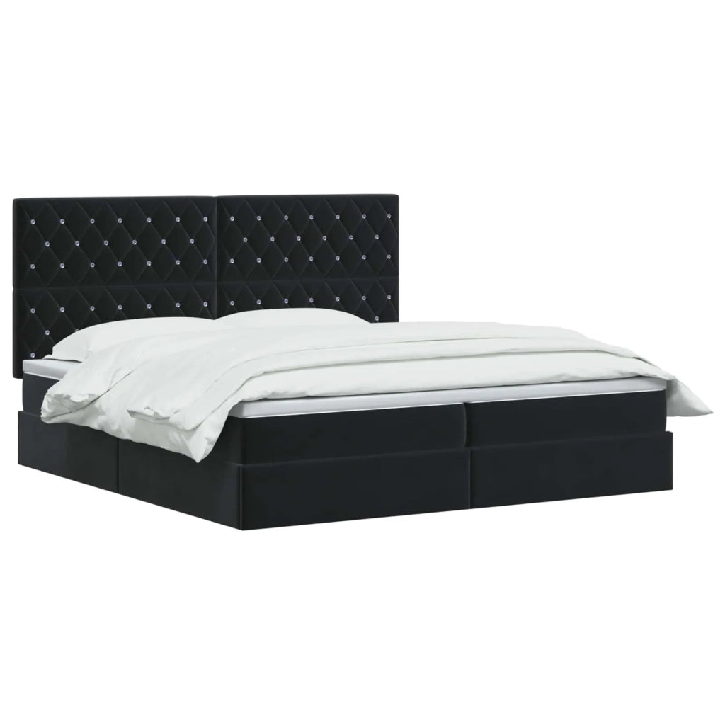 Letto con contenitore e materasso Nero 200 x 200 cm Velluto 3459653