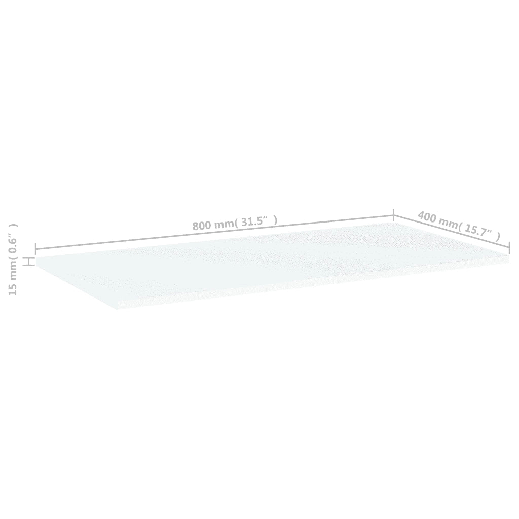 Ripiani per Libreria 4pz Bianchi 80x40x1,5 cm Legno Multistrato 805330