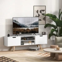 Mobile TV con Cassetti e Mensole Aperte, MDF, 150 x 39 x 50 cm, Bianco