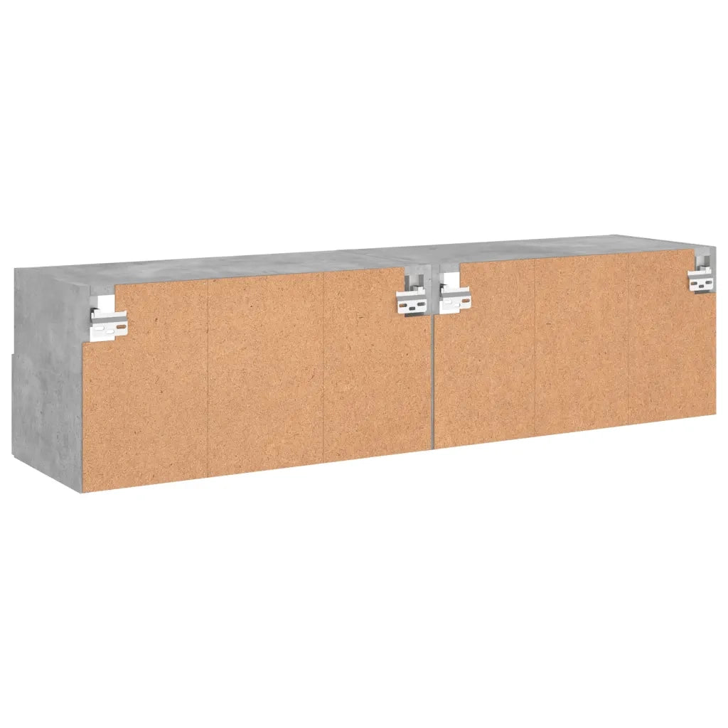 Mobili TV Muro 2pz | Armadietto TV | Mobile Porta TV Grigio Cemento 60x30x30 cm Legno Multistrato