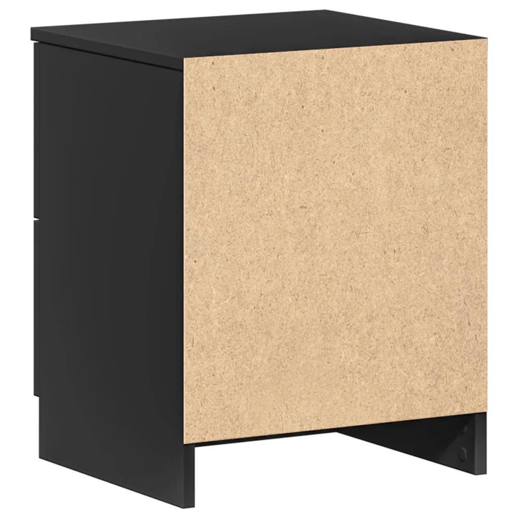 Comodino con 2 Cassetti Nero 40x36x50 cm 858787