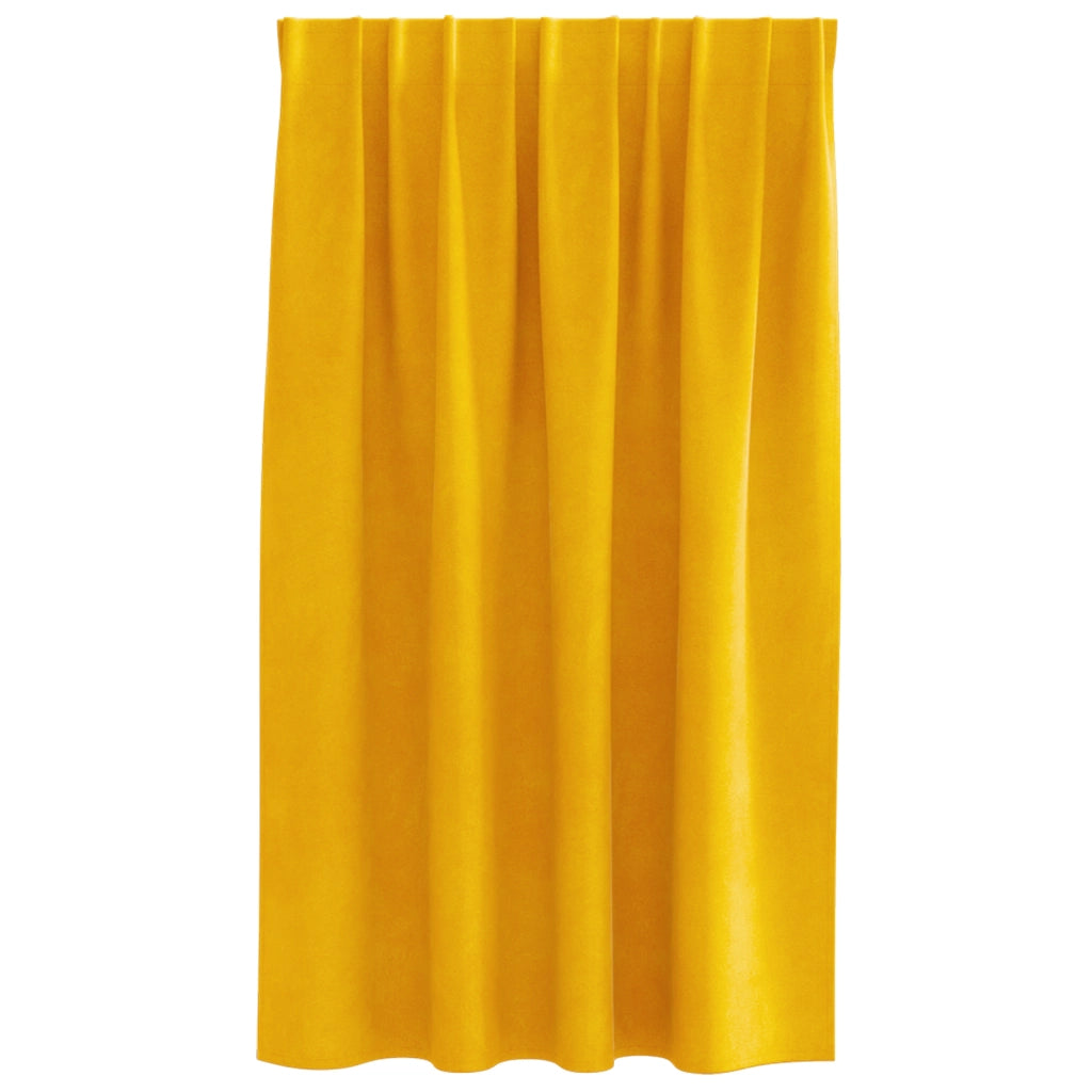Tende Blackout  con nastro superiore 2 pezzi Giallo Senape Velluto