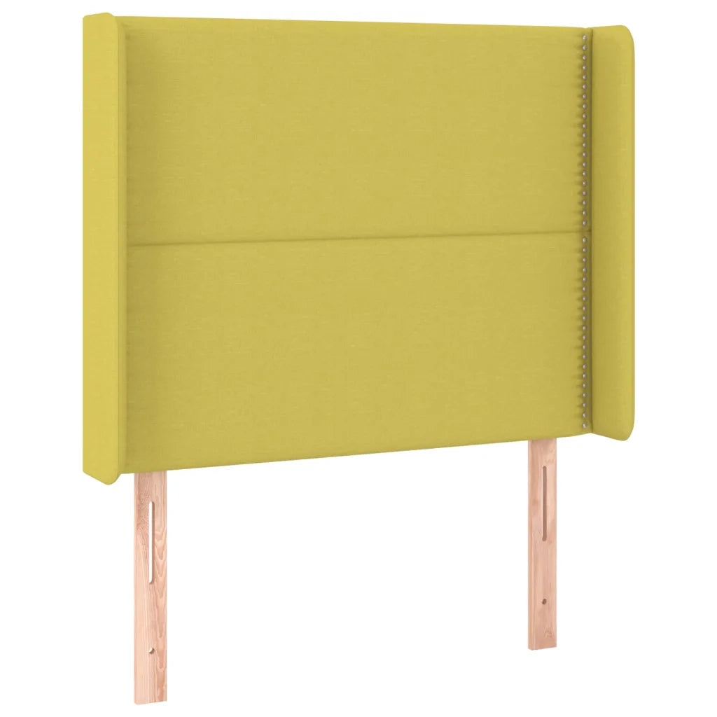 Testiera ad Orecchio Verde 93x16x118/128 cm in Tessuto