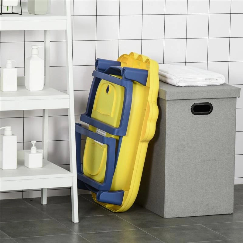 VASCA BAGNETTO PIEGHEVOLE 0-6 ANN IN PLASTICA ANTISCIVOLO 75X55X43CM