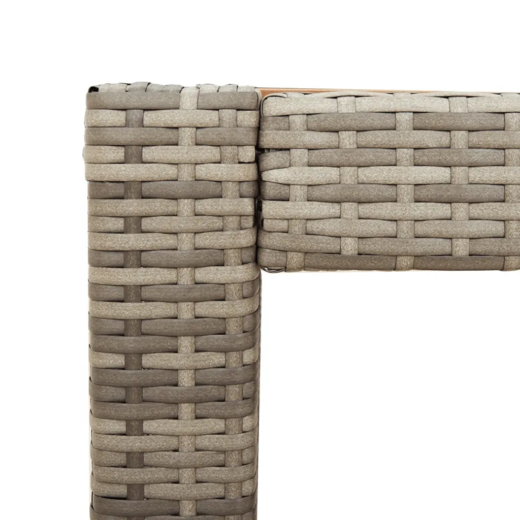 Tavolino da Giardino Piano Legno Grigio 60x40x75 cm Polyrattan 366304