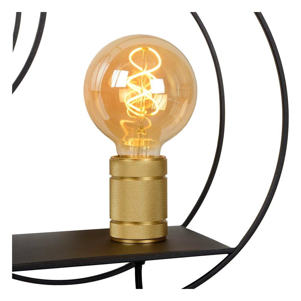Applique con mensola CIRCLE nero/oro E27 40W Lucide