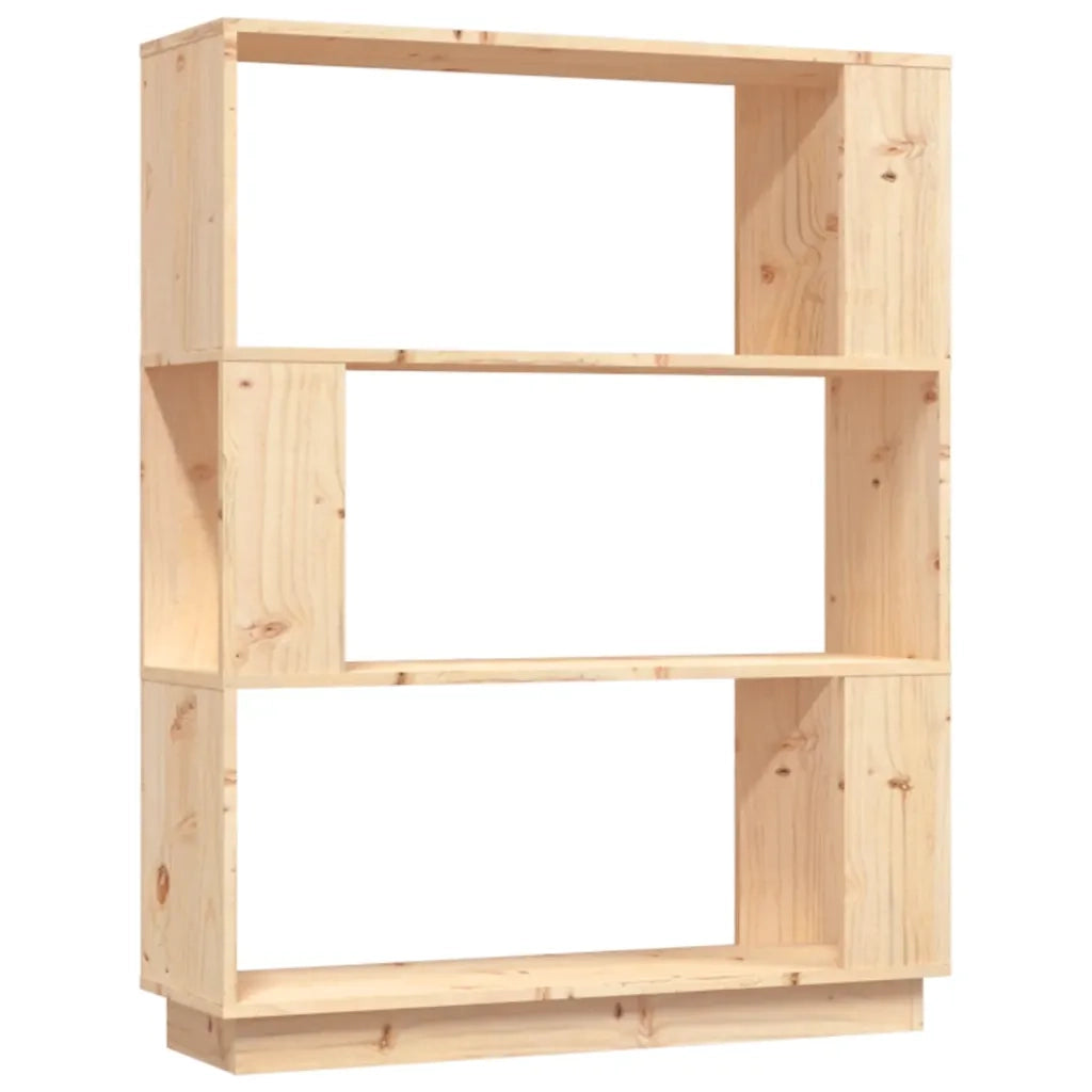 Libreria Divisorio-Scaffale per Libri-Mobile di Stoccaggio 80x25x101 cm in Legno Massello di Pino