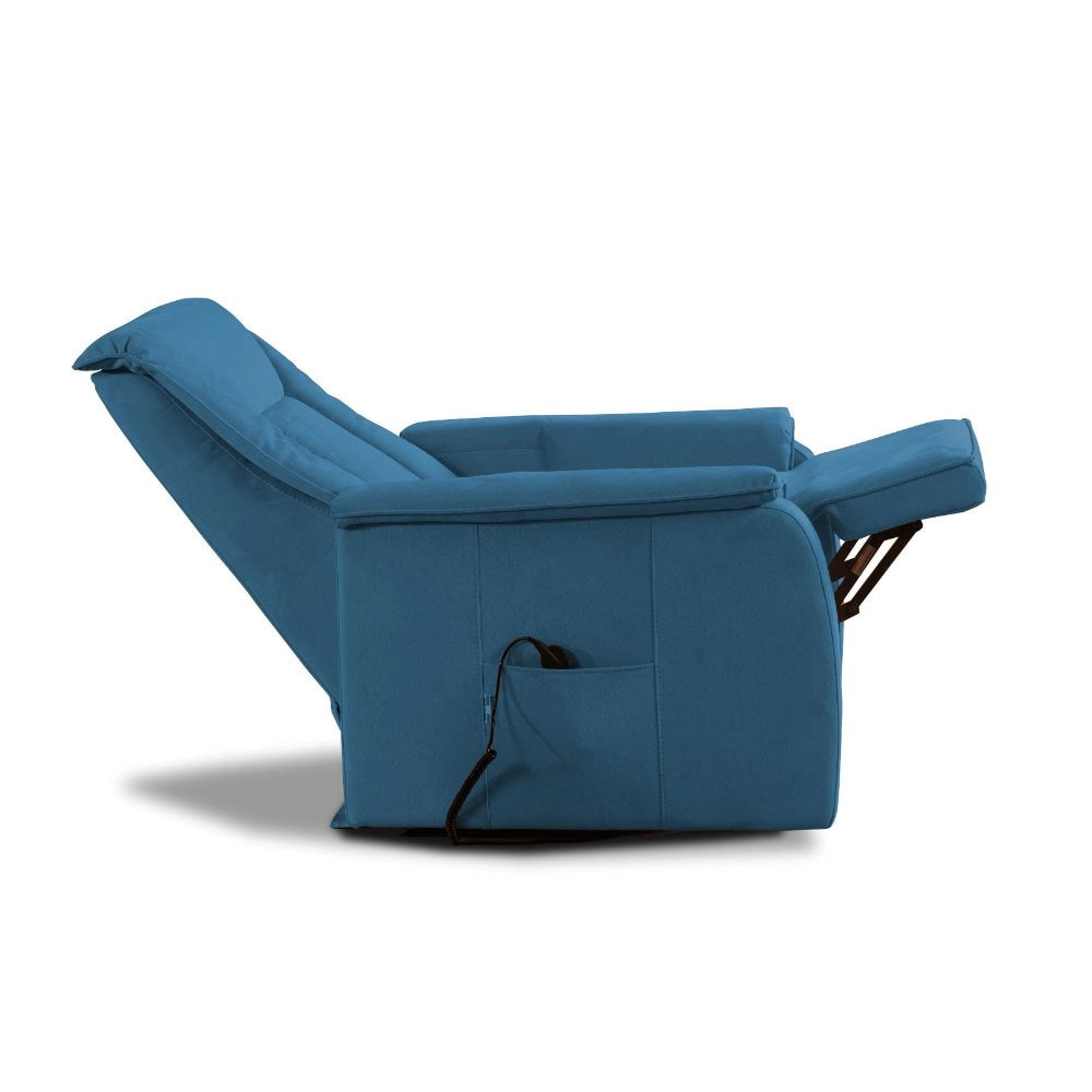 Poltrona Alzapersona Elettrica 2 Motori 82x108x84 cm Baila in Microfibra Dispositivo Medico 1 Celeste