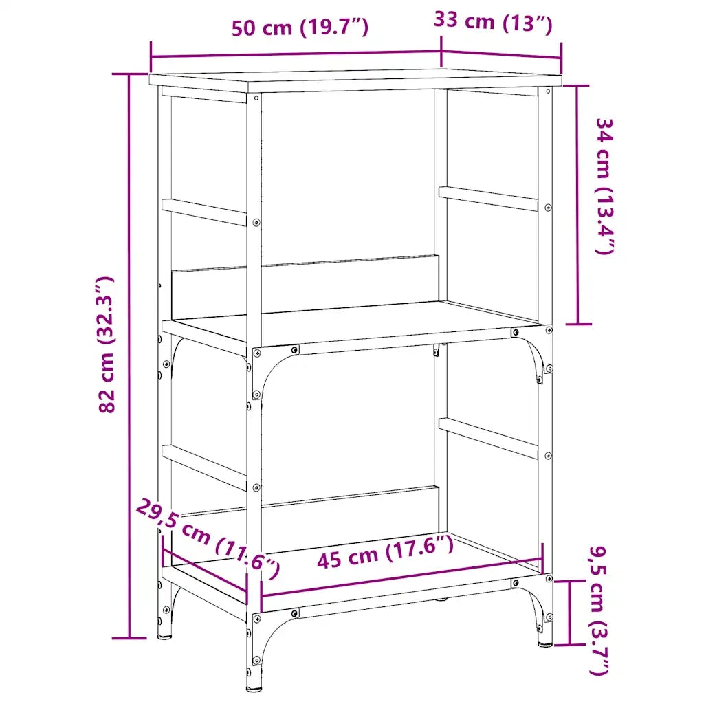 Libreria Legno Antico 50x33x82 cm in Legno Multistrato 857464