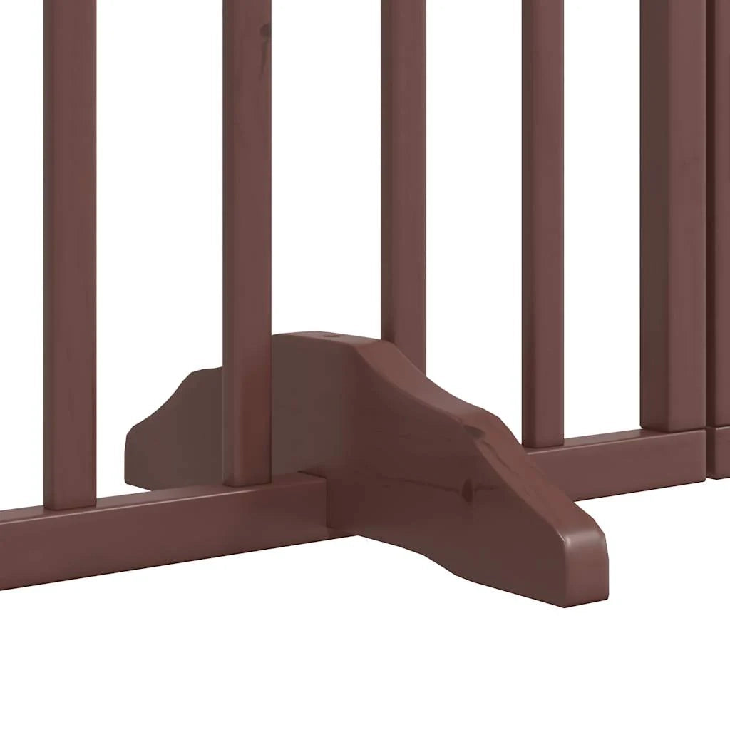 Cancelletto di sicurezza per animali domestici porta pieghevole 15 pannelli legno di pioppo marrone 02_0023212