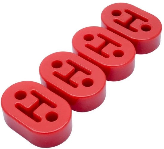 Set di supporti di scarico 4 pezzi - 74mm di lunghezza - 10mm di diametro del foro - riduzione del rumore - supporto universale di fissaggio in gomma