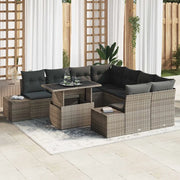 Set Divano da Giardino con cuscino 9 pcs Grigio polyrattan 3357892