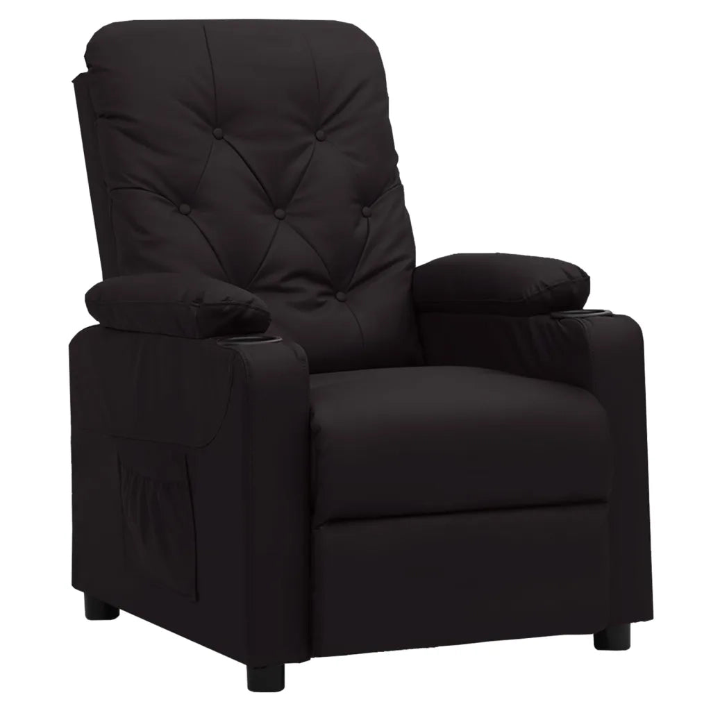 Poltrona Reclinabile Nera in Similpelle  cod mxl 25620
