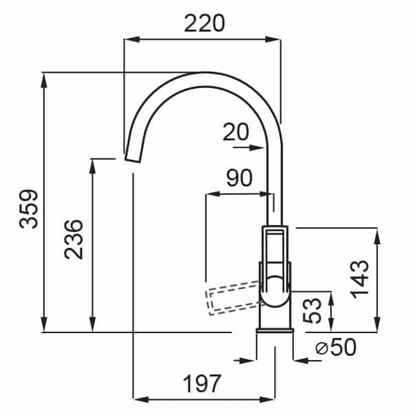 Rubinetto Miscelatore Cucina Elleci Bridge Metaltek Grigio Aluminium MMKBRI79