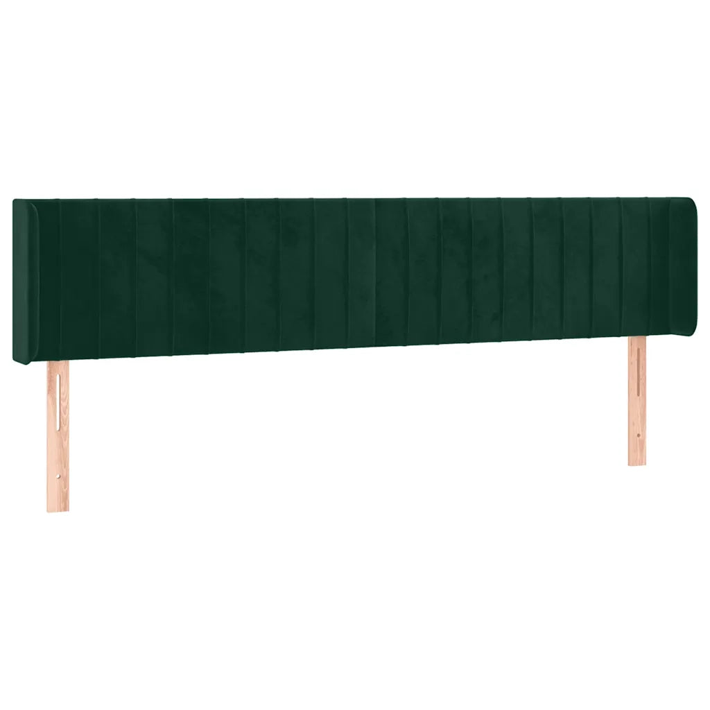 Testiera | Testata ad Orecchio Verde Scuro 183x16x78/88 cm in Velluto