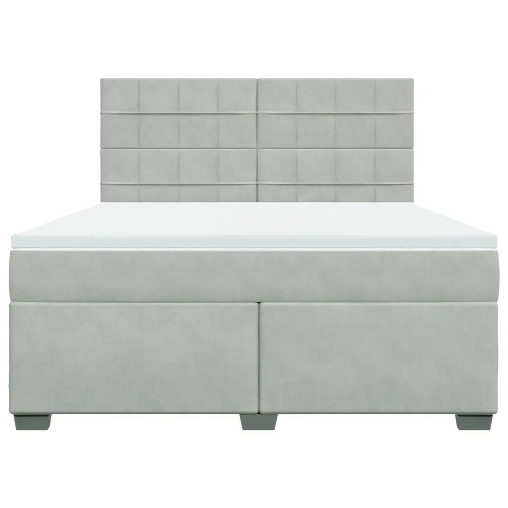 Giroletto a Molle con Materasso Grigio Chiaro 180x200cm Velluto 3293278