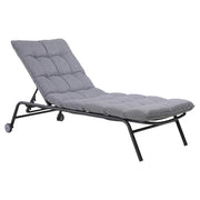 Lettino prendisole VIBE giardino con cuscino acciaio regolabile nero grigio
