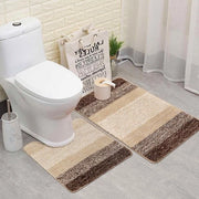 Set di mattonelle antiscivolo per bagno e wc - Beige microfibra - Impermeabile - Per bagno e toilette