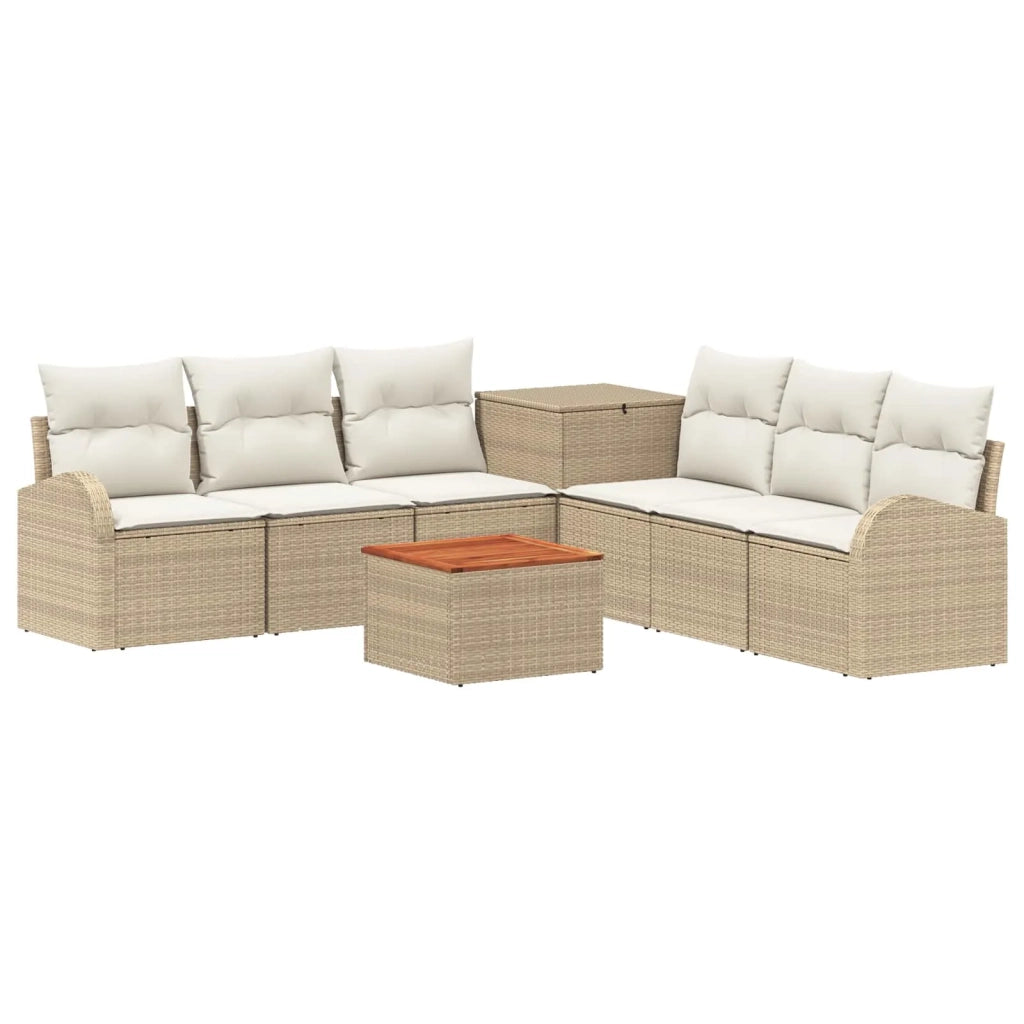 Set di divani 8 pz Beige e Bianco Crema 3448126