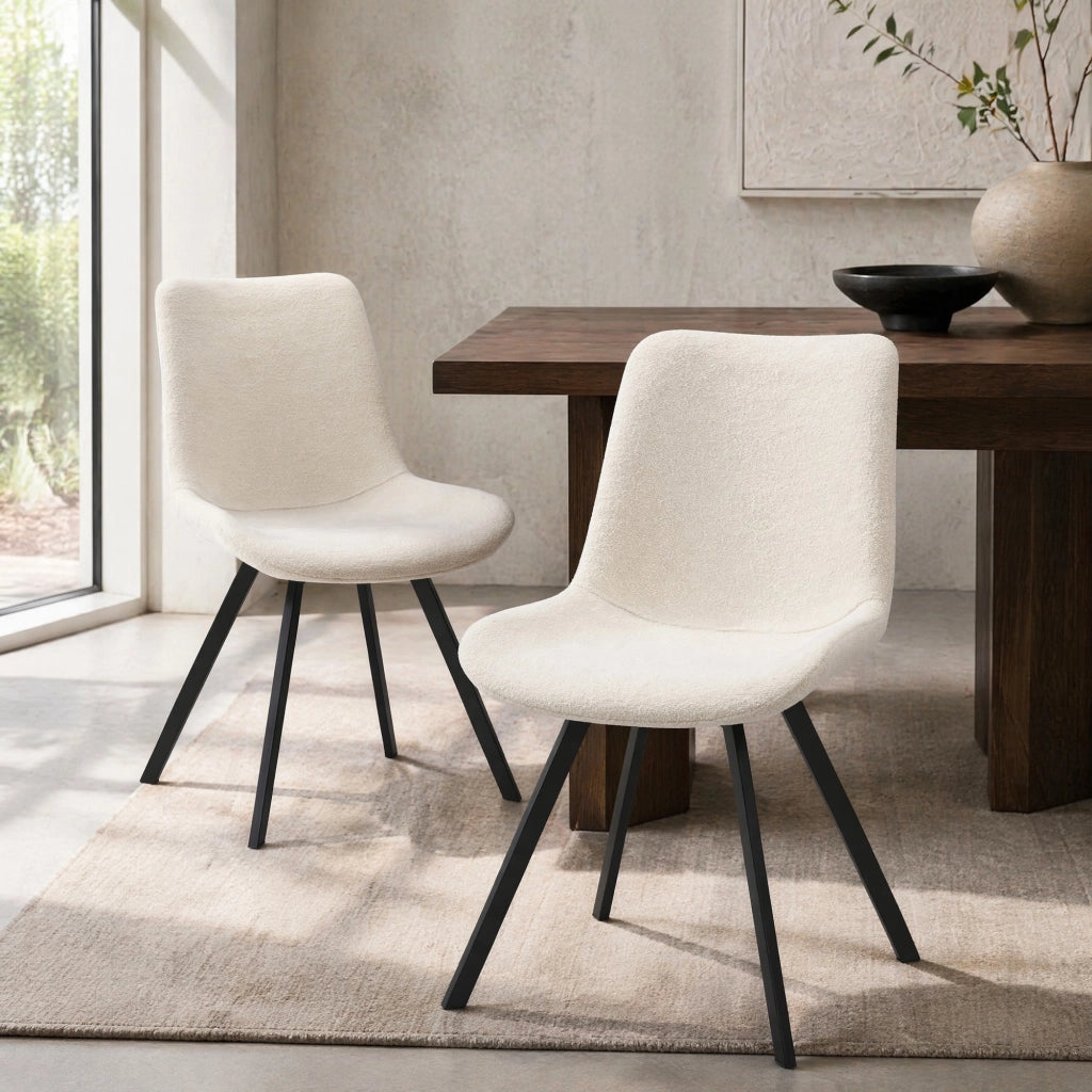 SEDIA girevole 360° in tessuto bianco e metallo Set da 2 pezzi
