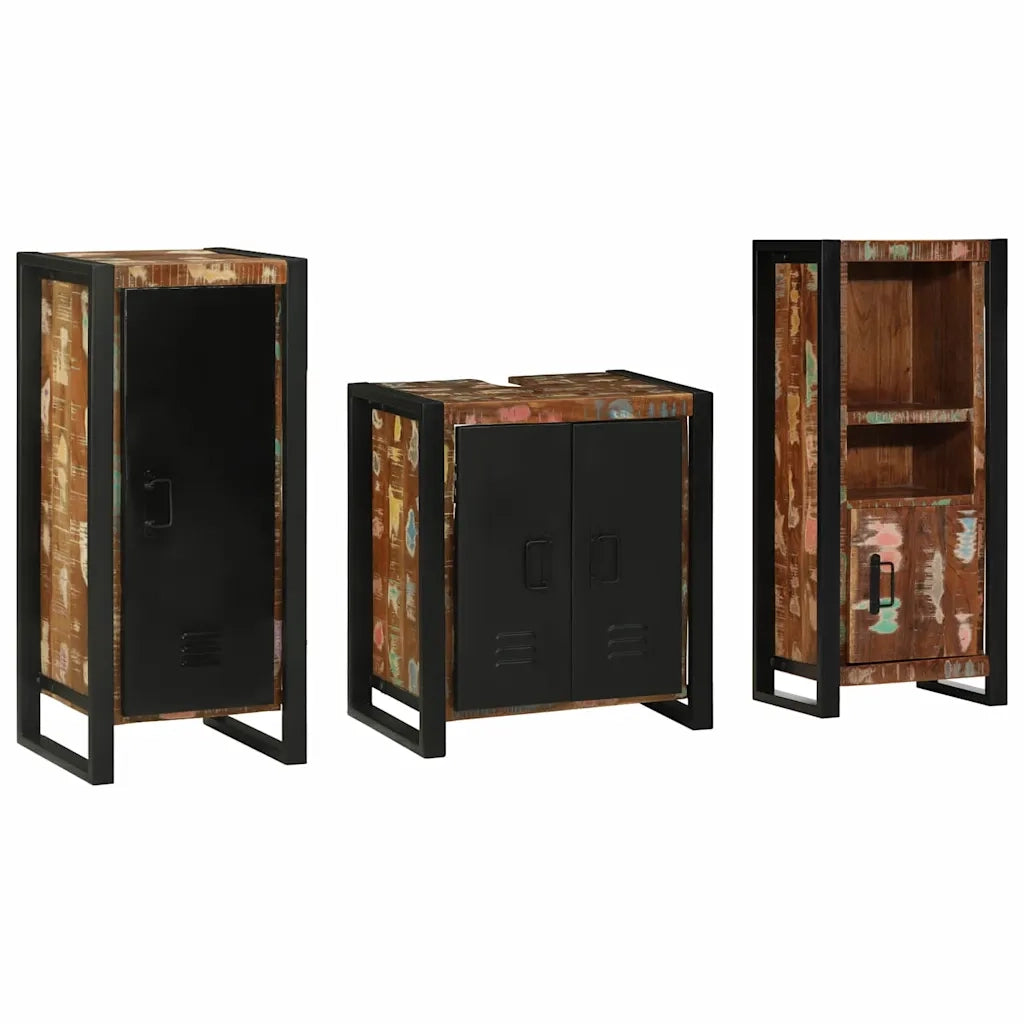 Set di mobili per il bagno 3 pcs Legno Recuperato Massello 3305619