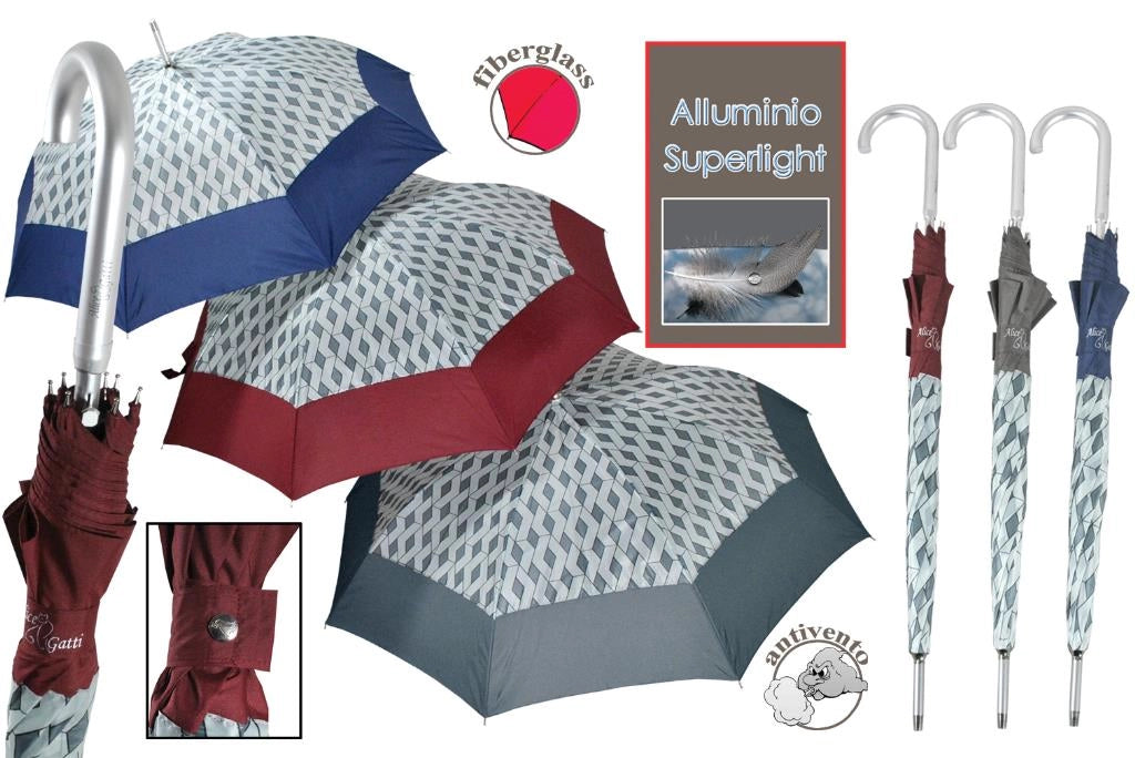 Ombrello da Pioggia Golf Automatico Fusto in Alluminio Fashion Donna 3 Colori