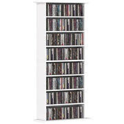 Libreria Scaffale Porta CD con Ripiani Regolabili ¨C zephmum ¨C Bianco 58x24x124.5 cm