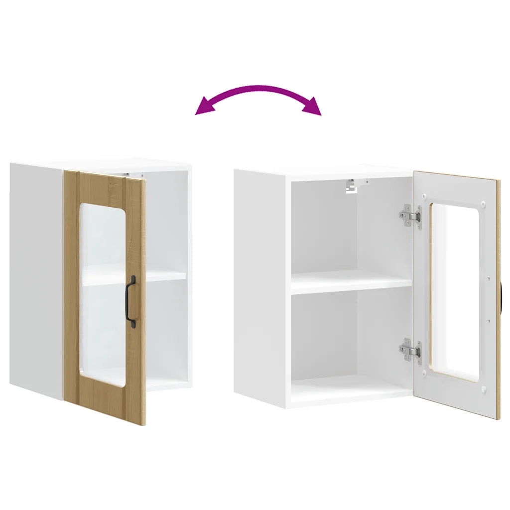 vidaXL Pensile da Cucina con Porta in Vetro Lucca Rovere Sonoma