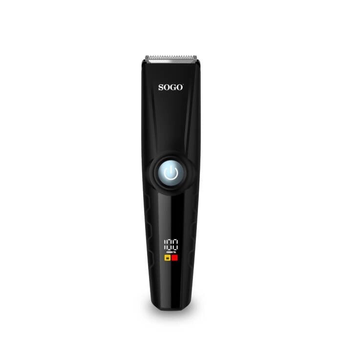Regolabarba ricaricabile con 6 pettini, display LED e autonomia 90 minuti, per barba e basette con ricarica USB - Sogo