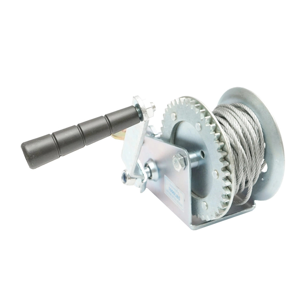 Verricello manuale da 450 kg con cavo in acciaio da 4 mm e lunghezza di 8 m Breckner Germany