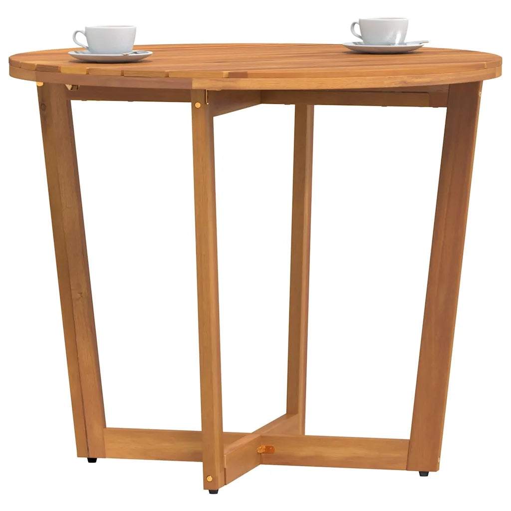 Tavolo da pranzo rotondo da giardino Ø90x75 cm in Legno Massello di Acacia 4108134