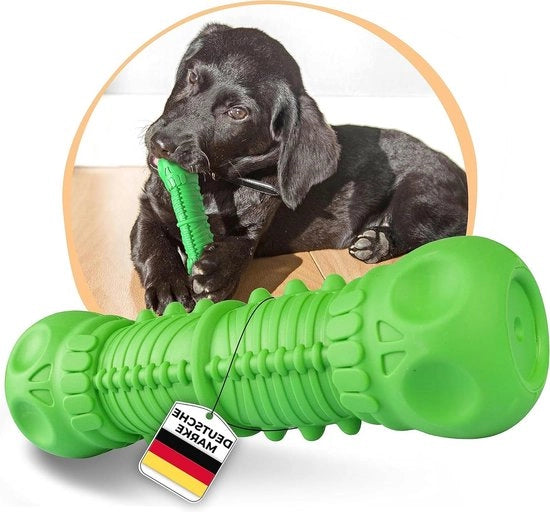 Giocattolo per cani da morso giocattolo per cani verde particolarmente robusto premium gomma naturale indestructibile emettente suoni per cani piccoli piccolo