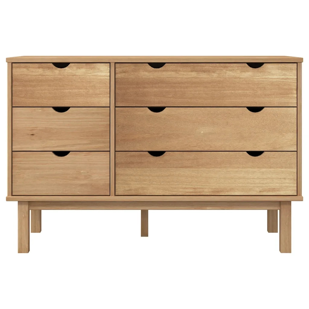 Cassettiera OTTA 111x43x73,5 cm cm in Legno Massello di Pino 348585