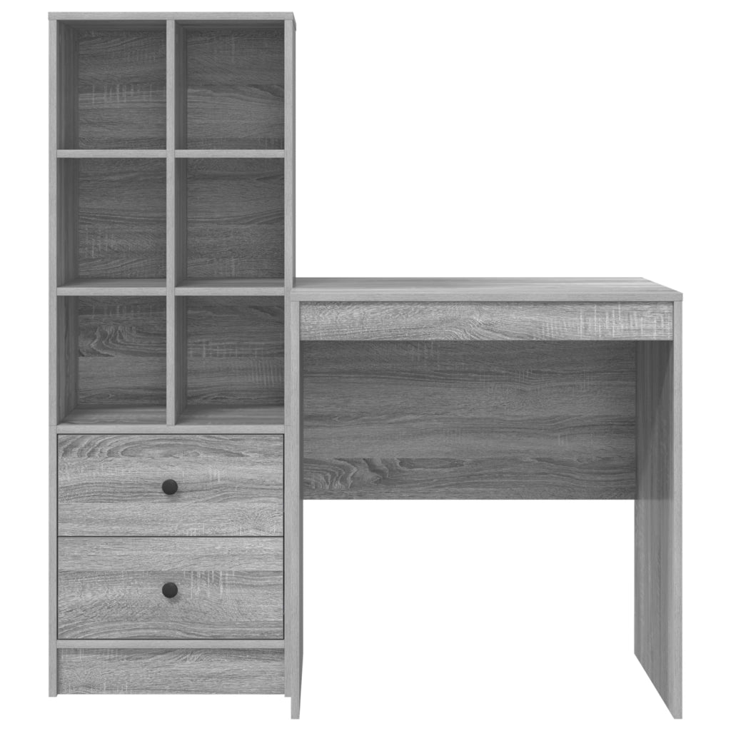 Scrivania con Stoccaggio Grigio Sonoma Legno Ingegnerizzato