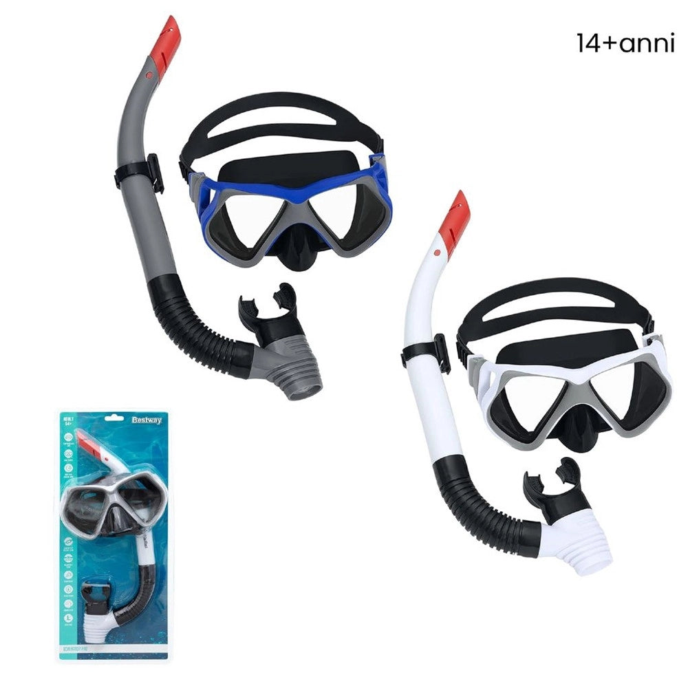 Trade Shop - Set Maschera Boccaglio Da Snorkeling Dominator Pro 24069 Per Ragazzi Adulti 14+ Anni -