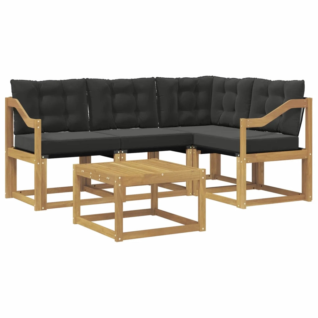 Set di divani da esterno 5 pz Bianco e Nero 3389462