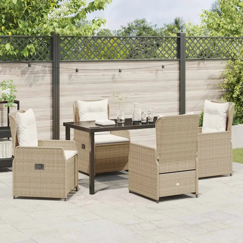 Set da Pranzo per Giardino 5 pcs Beige e Grigio Chiaro 3380969