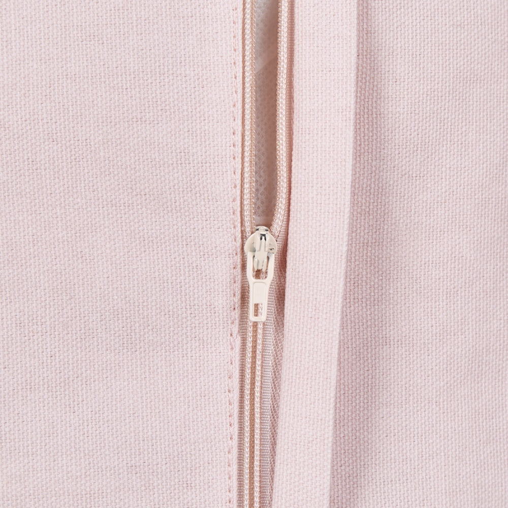 Set di 2 cuscini in cotone ricamati con motivo a cuoricini rosa 45 x 45 cm imbottiti morbidi
