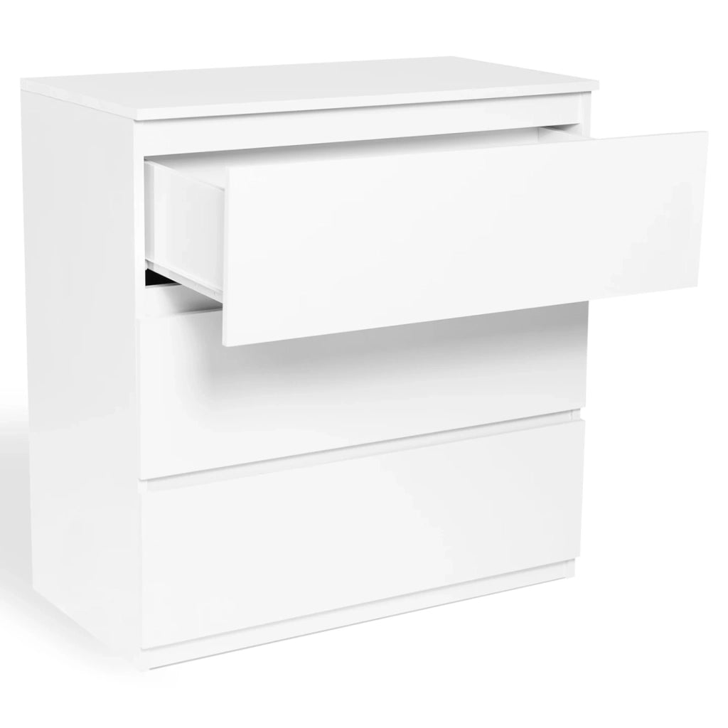 IDMarket - Cassettiera a 3 cassetti TOMI legno bianco