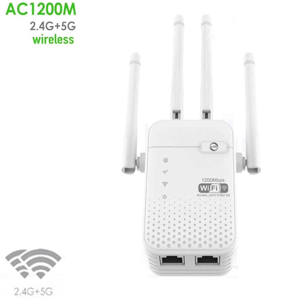 AMPLIFICATORE SEGNALE RIPETITORE WIFI 1200 MBPS EXTENDER DUAL BAND 2.4GHZ 5 GHZ