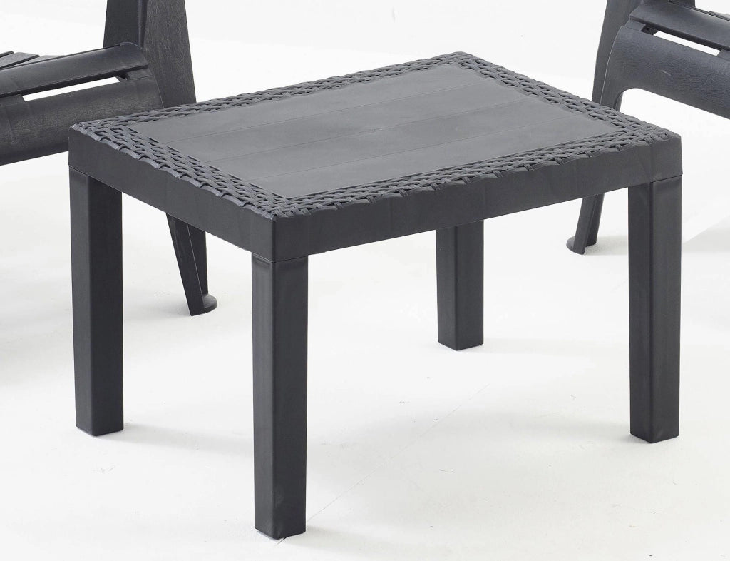 Salottino Outdoor Riccione, set Salotto da Esterno 4 Posti Made in Italy, Nero Antracite