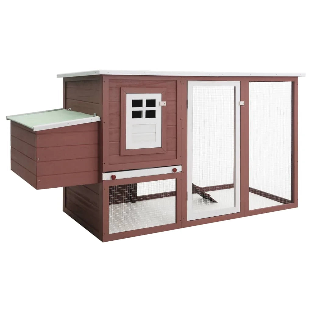 Pollaio da esterno con 1 nido 202 x 75 x 98 cm legno marrone 02_0001699