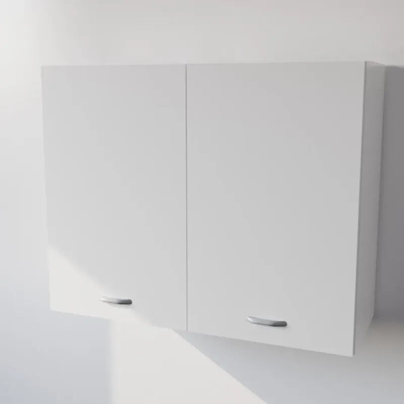 Pensile Cucina  in Legno Nobilitato Bianco Mobile Alto con 2 Ante, Pensile Componibile Moderno Made in Italy (H72xL70XP33cm)