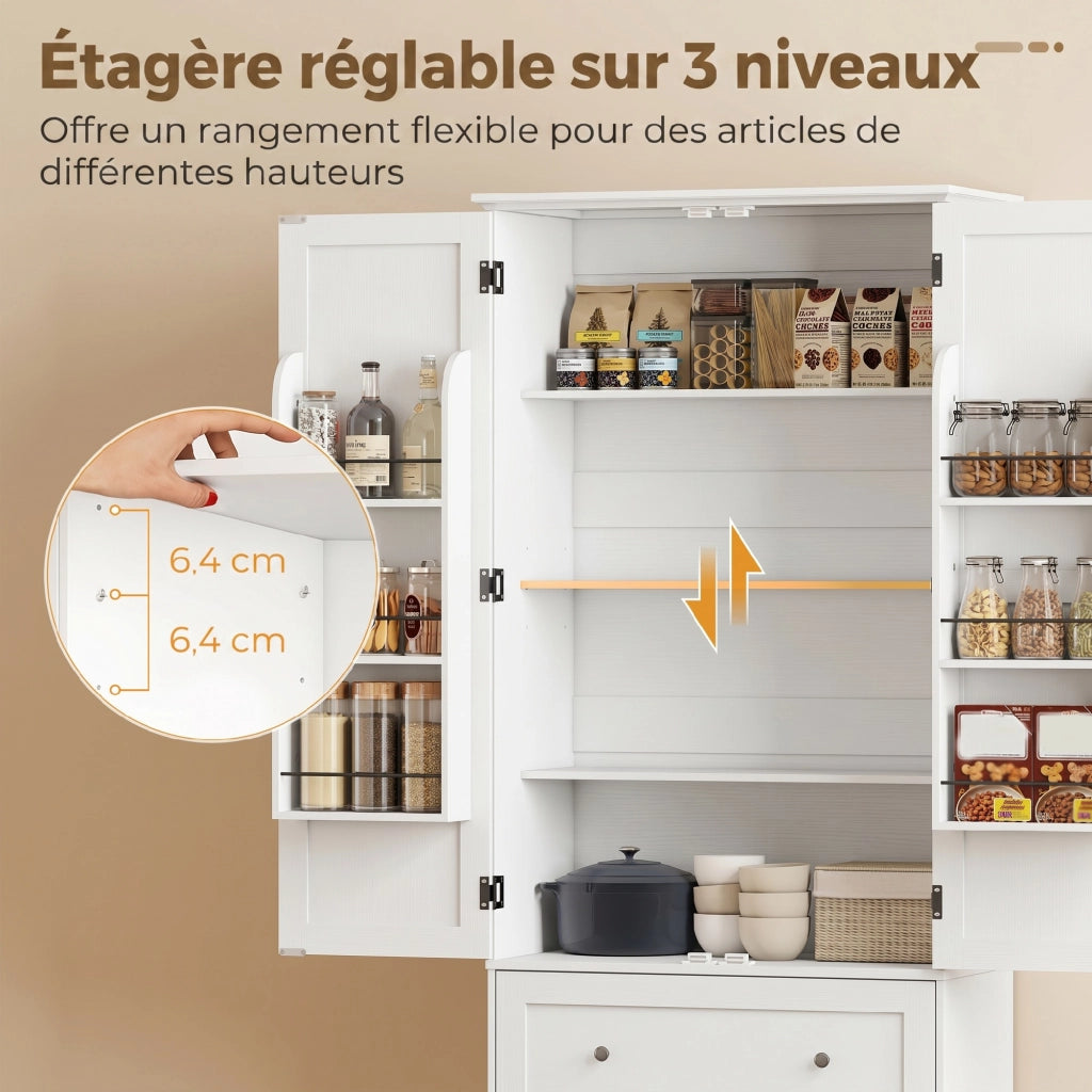 Armadio da cucina 2 ante 2 cassetti ¨C zephmum ¨C bianco 80x39.5x184.5cm